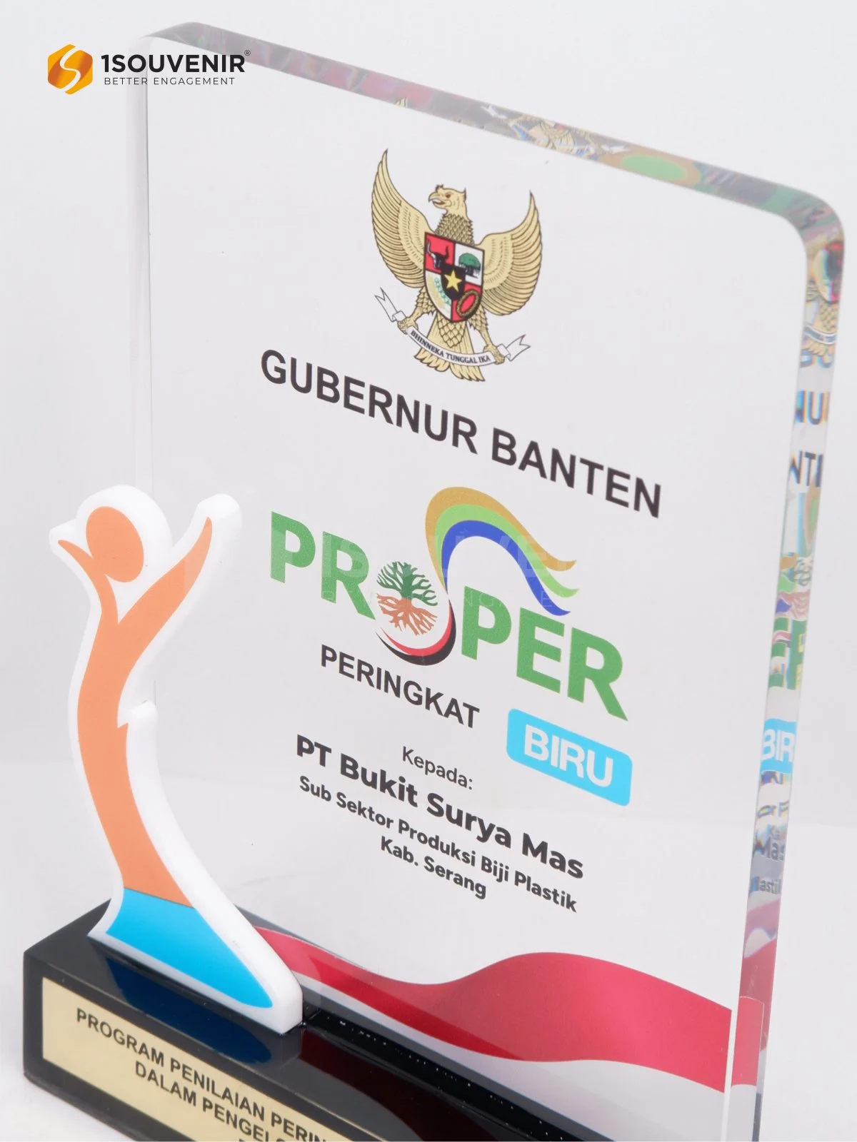 Plakat Akrilik Penghargaan PROPER Peringkat Biru dari Gubernur Banten untuk PT Bukit Surya Mas - Image 2