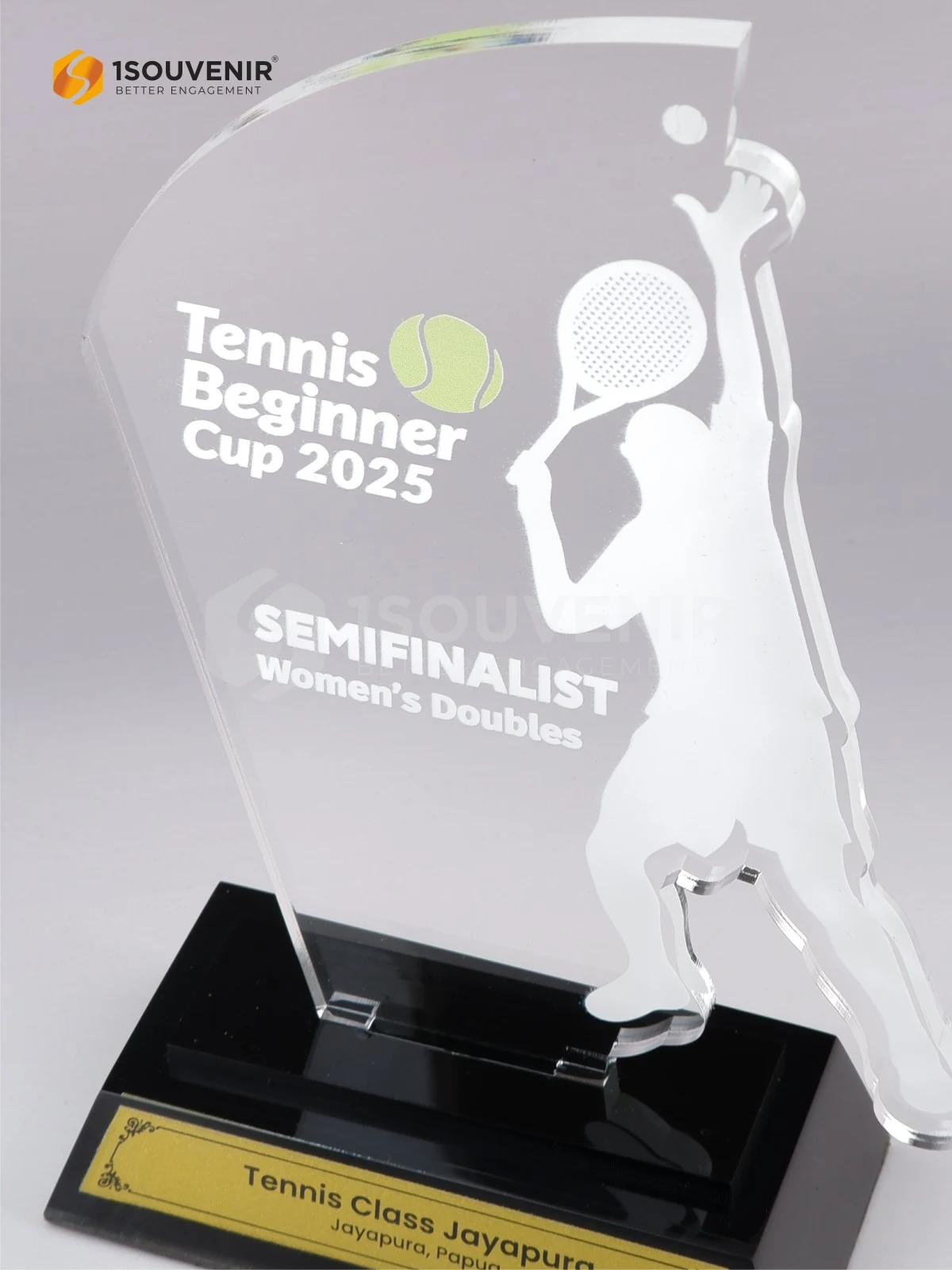 Plakat Akrilik Tennis Beginner Cup Penghargaan untuk Semifinalist Women's Double - Image 2