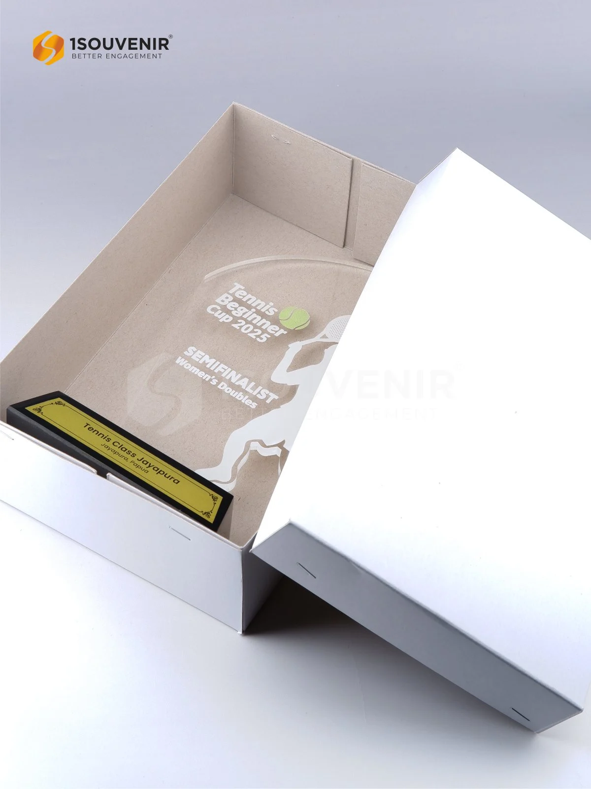 Plakat Akrilik Tennis Beginner Cup Penghargaan untuk Semifinalist Women's Double - Image 3