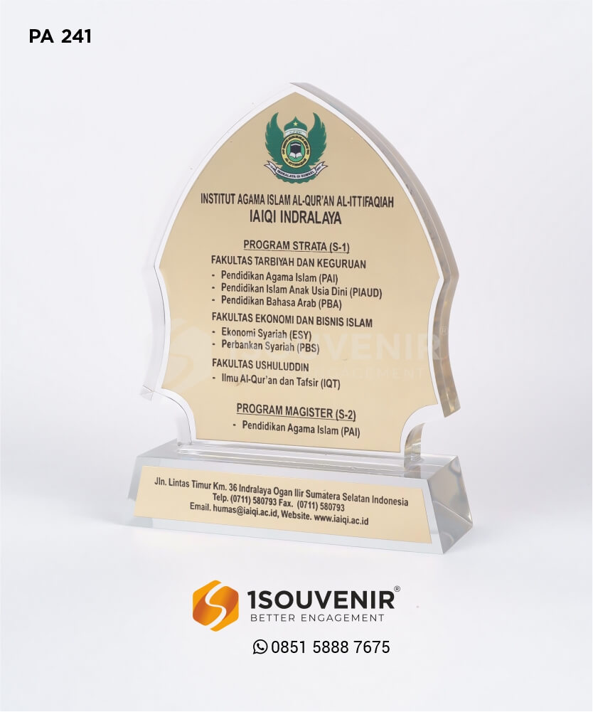 Plakat Akrilik IAIQI Indralaya - Program Strata (S-1) & Program Magister (S-2) - Sumatera Selatan