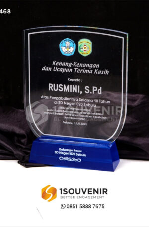 Plakat Akrilik Kenang-kenangan SDN 020 Sebulu