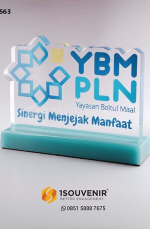 Plakat Akrilik YBM PLN Yayasan Baitul Maal Sinergi Menjejak Manfaat