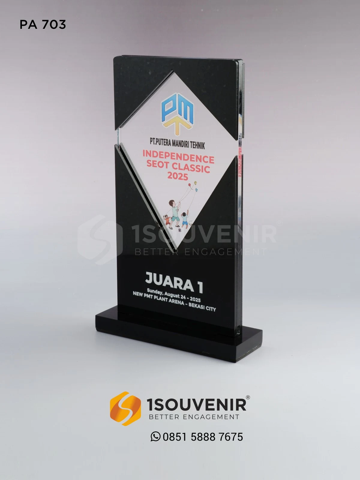Plakat Akrilik Penghargaan Juara Independence Seot Classic PT Putera Mandiri Tehnik