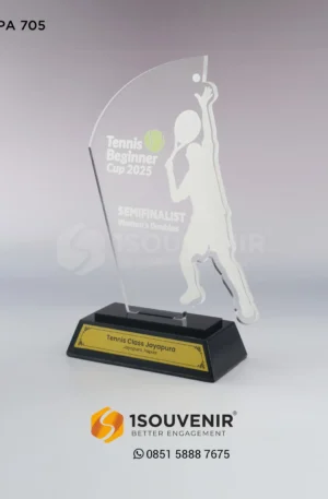 Plakat Akrilik Tennis Beginner Cup Penghargaan untuk Semifinalist Women's Double