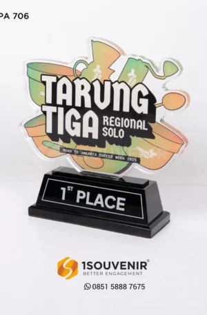 Plakat Akrilik Tarung Tiga Regional Solo Road To Jakarta Coffee Week sebagai Penghargaan