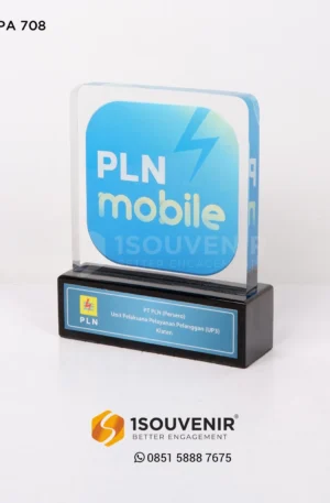 Plakat Akrilik Kenang-kenangan PT PLN Unit Pelaksana Pelayanan Pelanggan Klaten