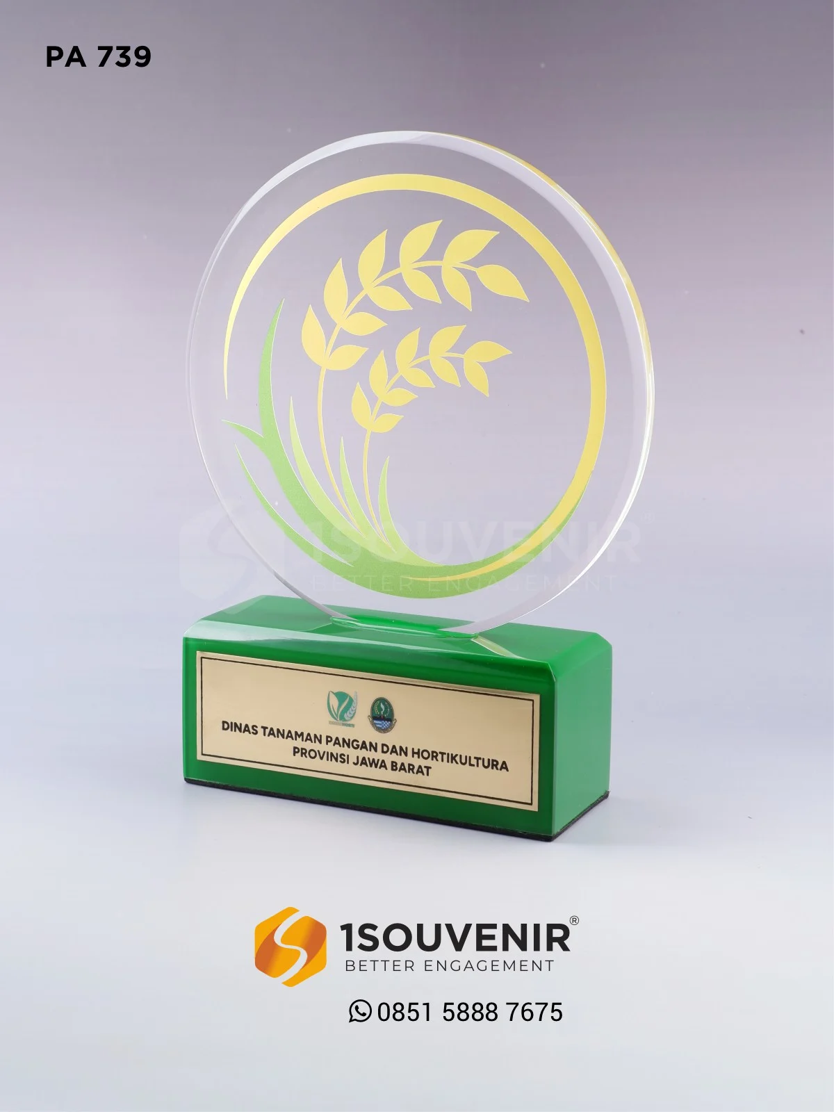 Plakat Akrilik Kenang-kenangan dari Dinas Tanaman Pangan dan Hortikultura Provinsi Jawa Barat
