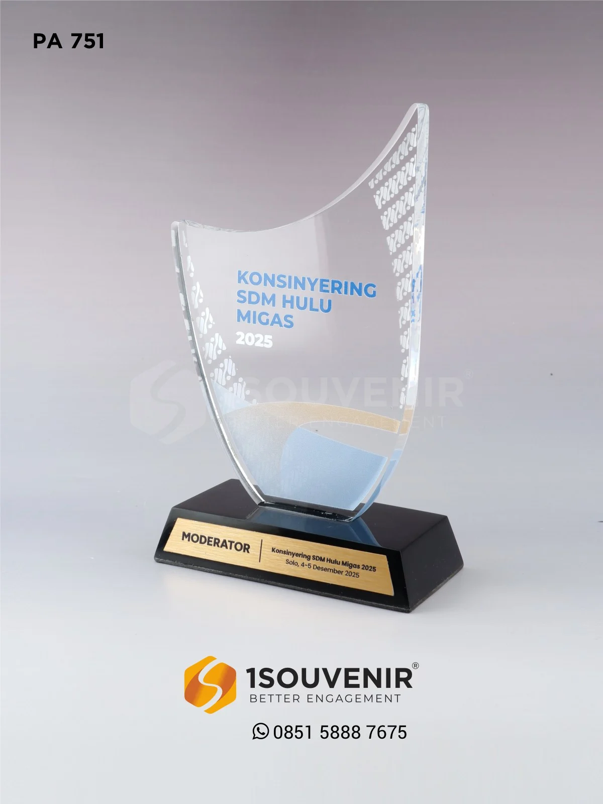 Plakat Akrilik Apresiasi untuk Moderator dalam Konsinyering SDM Hulu Migas 2025