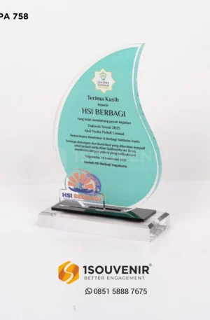 Plakat Akrilik Dakwah Sosial 2025 Ucapan Terima Kasih untuk HSI Berbagi