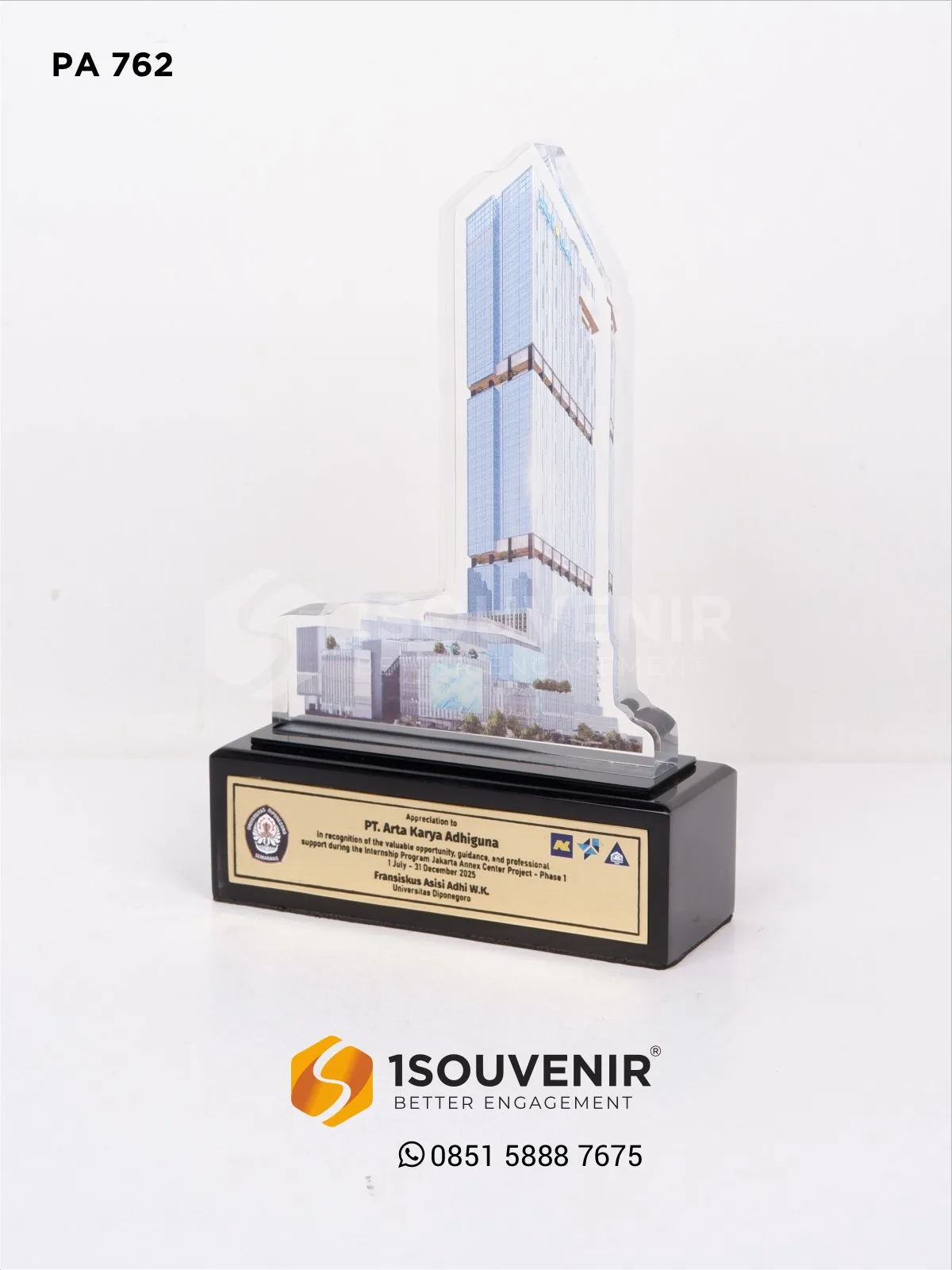 Plakat Akrilik Program Jakarta Annex Center Project Penghargaan untuk PT Arta Karya Adhiguna